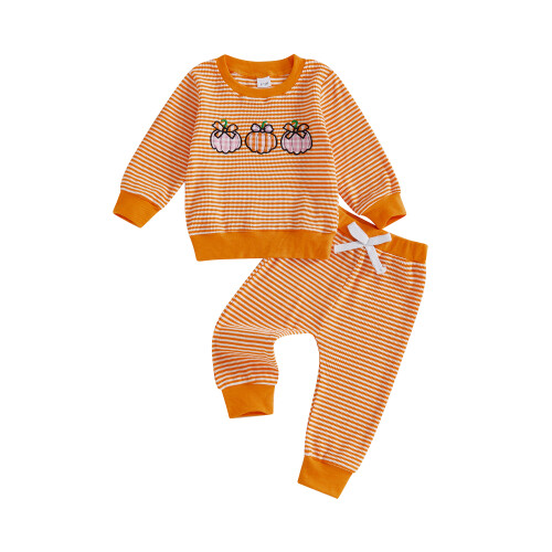 (2-3 Years, Orange) Conjunto de 2 a rayas.
