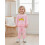 (12-18 Months, Pink) Σετ παντελονιών για κορίτσια, μπλούζα με κεντήματα και ριγέ φόρμα 4