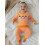 (2-3 Years, Orange) Conjunto de 2 a rayas. 3