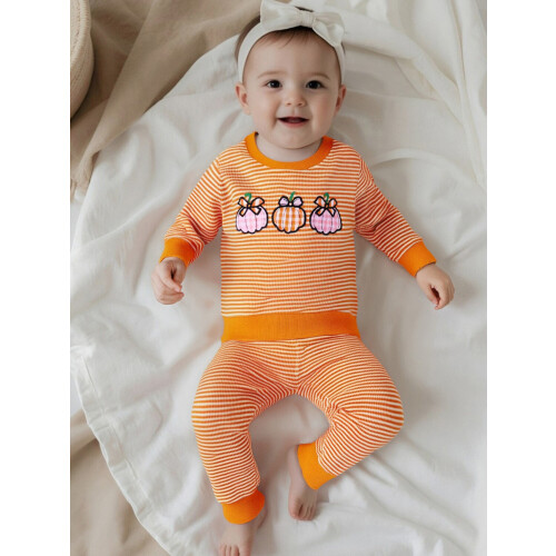 (2-3 Years, Orange) Conjunto de 2 a rayas. 2