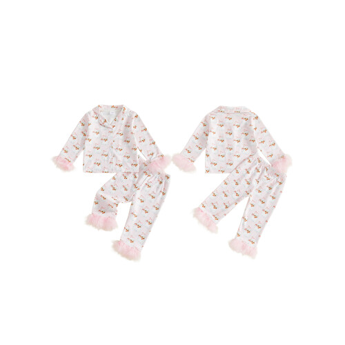 (12-18 Months, Pink) Σετ Πιτζάμας Χριστουγέννων 2 τεμάχια 1