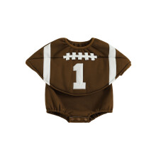 (12-18 Months, Coffee) Rugby-Jumpsuit für Babys, süße Neugeborenen-Kleidung