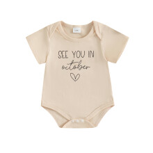 (0-3 Months, Apricot October) Baby-Strampler, Kurzarm, Rundhalsausschnitt, Buchstabenprint, Sommerbody für Mädchen und Jungen