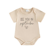(0-3 Months, Apricot September) Baby-Strampler, Kurzarm, Rundhalsausschnitt, Buchstabenprint, Sommerbody für Mädchen und Jungen