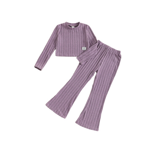 (9 Years, Purple) Φθινοπωρινά πλεκτά ρούχα 2 τεμαχίων
