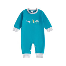 (0-3 Months, Blue) Salopă de toamnă pentru bebeluși, cu mânecă lungă și broderie cu cârlig de pescuit, la modă, cu guler rotund