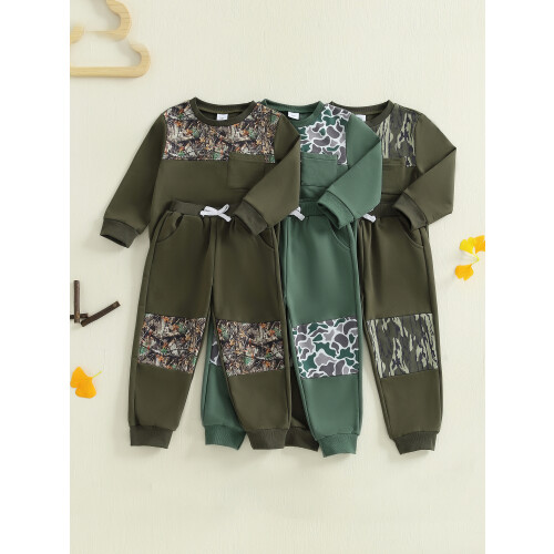 (3-4 Years, Army Green Stripes) Παιδικό Σετ 2 Φθινοπωρινή Εμφάνιση 2