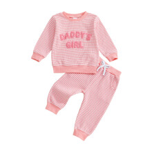(2-3 Years, Pink) Herbstliches Outfit für Kleinkinder Mädchen: Langarm-Pullover + Hose, 2-teiliges Set