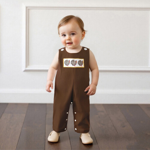 (12-18 Months, Khaki) Μωρουδιακή φόρμα με με γαλοπούλα 2