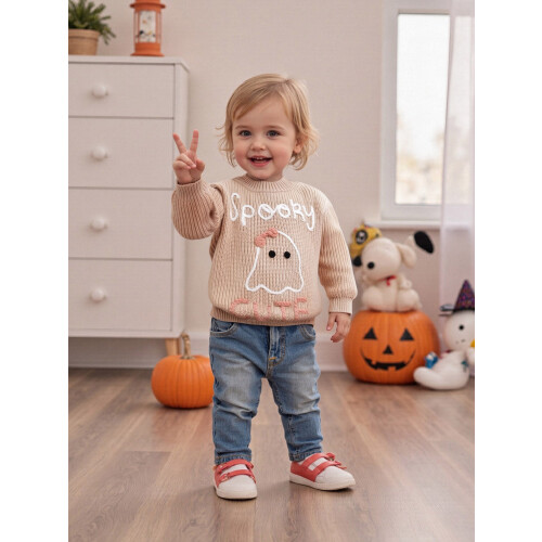 (0-3 Months, Beige) Πουλόβερ για νήπια φθινοπωρινά ρούχα 2