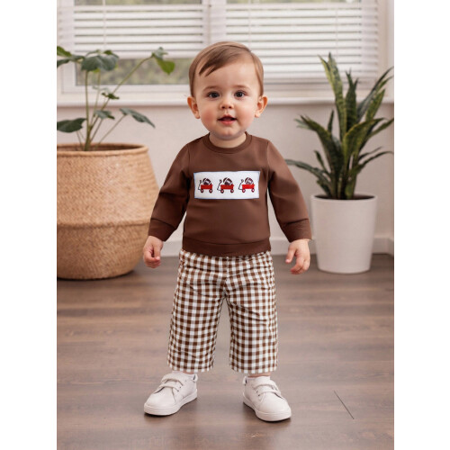 (3-4 Years, Brown) Φθινοπωρινή στολή για ρούχα νήπια 2