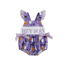 (12-18 Months, Purple) Baby-Mädchen-Overall, ärmelloser Strampler mit Geister-, Fledermaus- und Kürbisprint, Halloween-Kleidung