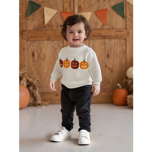 (18-24 Months, White) Πουλόβερ νήπια με πλεκτό μπλουζάκι 2