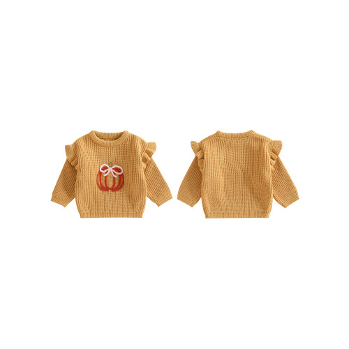 (18-24 Months, Yellow) Φθινοπωρινό πουλόβερ για κέντημα κολοκύθας 1
