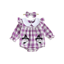 (6-12 Months, Purple) Baby-Mädchen-Strampler mit Karomuster, und Halloween!