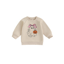 (12-18 Months, Pink) Toddler Girls Halloween Sweatshirt Ghost Pumpkin Print Stylish Loose Fit Casual Crew Neck Long Sleeve Pullover