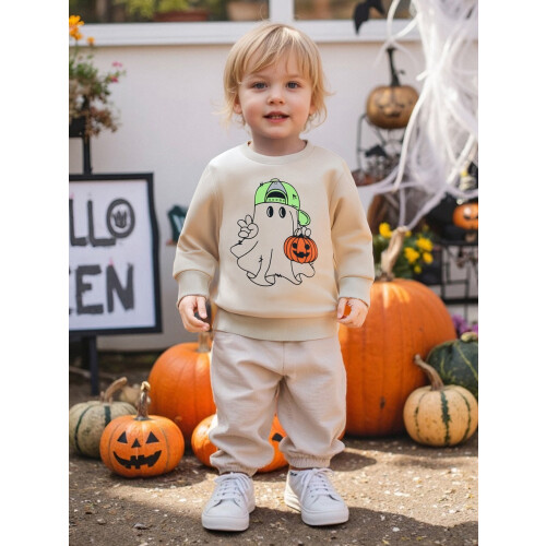 (12-18 Months, Green) Φούτερ νήπια κολοκύθας φάντασμα Halloween, με μακρύ μανίκι φθινόπωρο 2