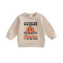 (4-5 Years, Orange) Toddler Girls Halloween Sweatshirt Ghost Pumpkin Print Stylish Loose Fit Casual Crew Neck Long Sleeve Pullover