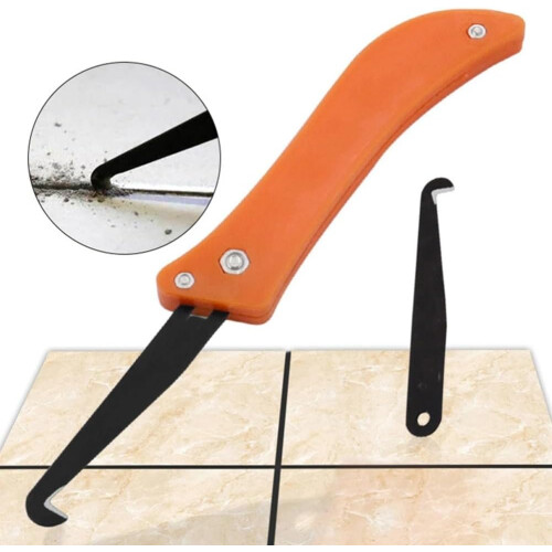 2PCS Grout Removal Tool with Curved Hook Blade for Ceramic Tile Gap Cleaning and 1
