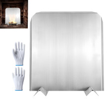 Stainless Steel Fireplace Heat Reflector Back Plate 16x18in Adjustable Heavy Duty for Better Heat Distribution