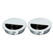 2PCS 40mm Stainless Steel Recessed Door Handles Silver Round Flush Pull for Sliding Doors and Cabinets