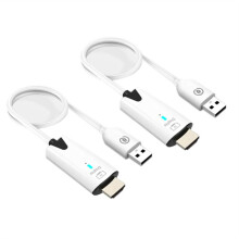 Adattatore Display per Trasmettitore e Ricevitore Wireless Compatibile  5G 30M per PC con Fotocamera (Bianca)