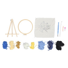 Cross Stitch Embroidery Hoops With Adjustable Frame And Pre Printed Pattern Cloth, Easy To Use High Quality Bamboo Material That Is Durable And Safe,