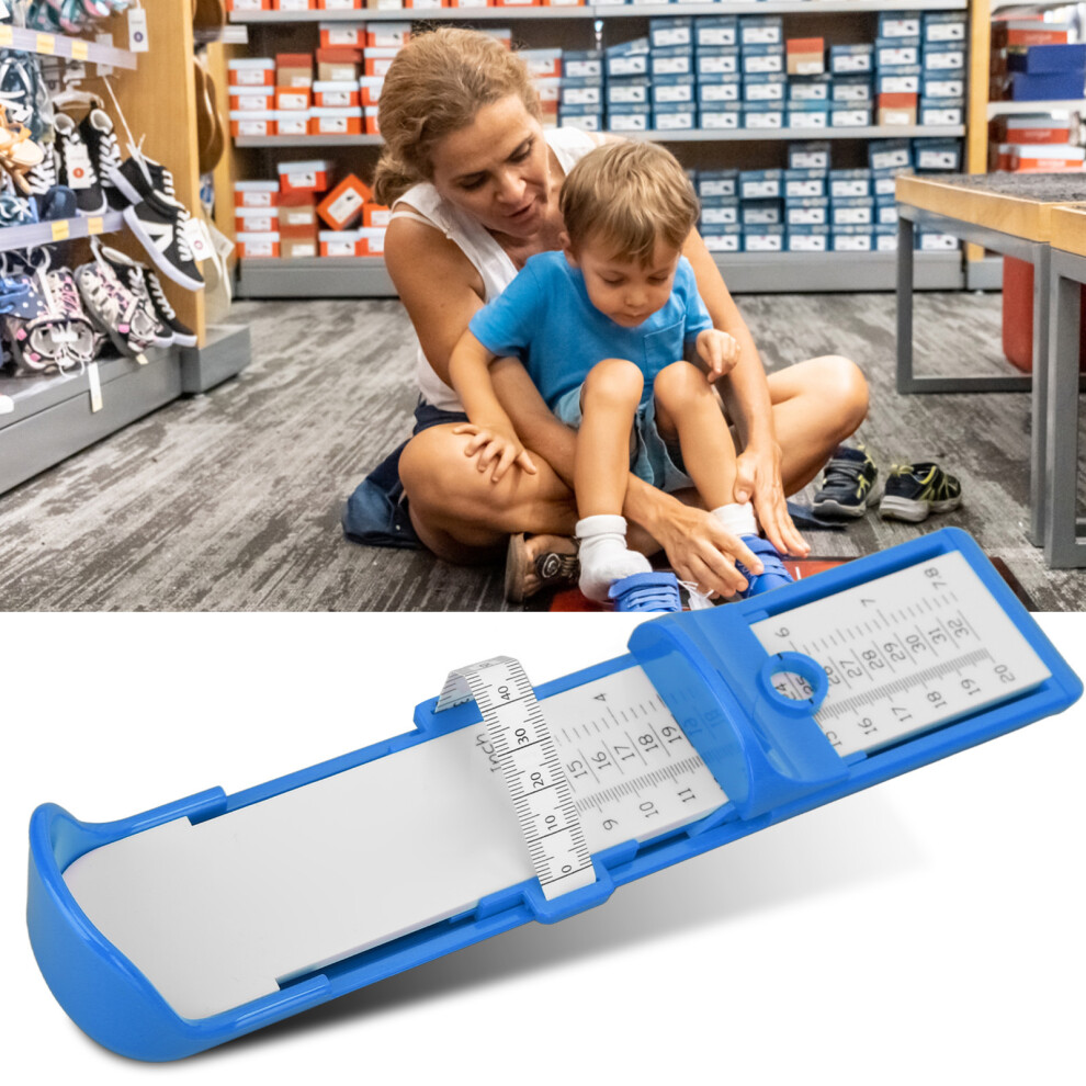 Blue Multifunction Feet Length Measuring Ruler For Kids, 0-20Cm