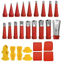 Kit de Finition de Calfeutrage Embouts de Buse de Calfeutrage en Acier Inoxydable avec Bases de Connexion de Remplacement 30 PièCes
