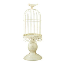 Vintage Bird Cage Candle Holder Wedding Table Decoration Props Wedding Decoration Metal Iron Candle Holder,White,S