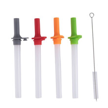 4PCS Replacement Straws with Bite Valve for Zak DesignsKelso 15 OZ, with 1 Brush Reusable Kids Cup Replacement Straws