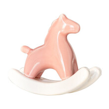 Ceramic Rocking Horse Statue for Home, Modern Art Sculpture for Table Shelf Decor, Aesthetic Figurine Desktop Ornament,B