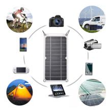 6W 5V Wasserdak Solar Panel mit USB & Karabinern für Camping & Reisen