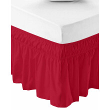 California King Bed Skirt 18 Inch Drop with Adjustable Elastic Fit, Wrap Around Dust Ruffle