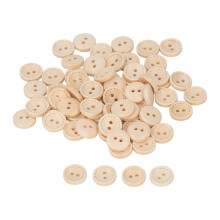Fournitures de loisirs créatifs : boutons en bois à 2 trous, couleur bois naturel, résistants, pour la couture, les travaux manuels et les