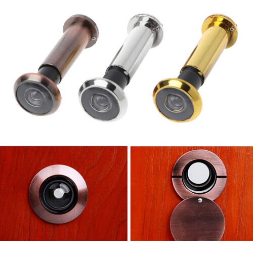 Solid Brass 220 Wide Angle Door Peephole Viewer with AntiPeeping Cover for Home Office Hotel 2
