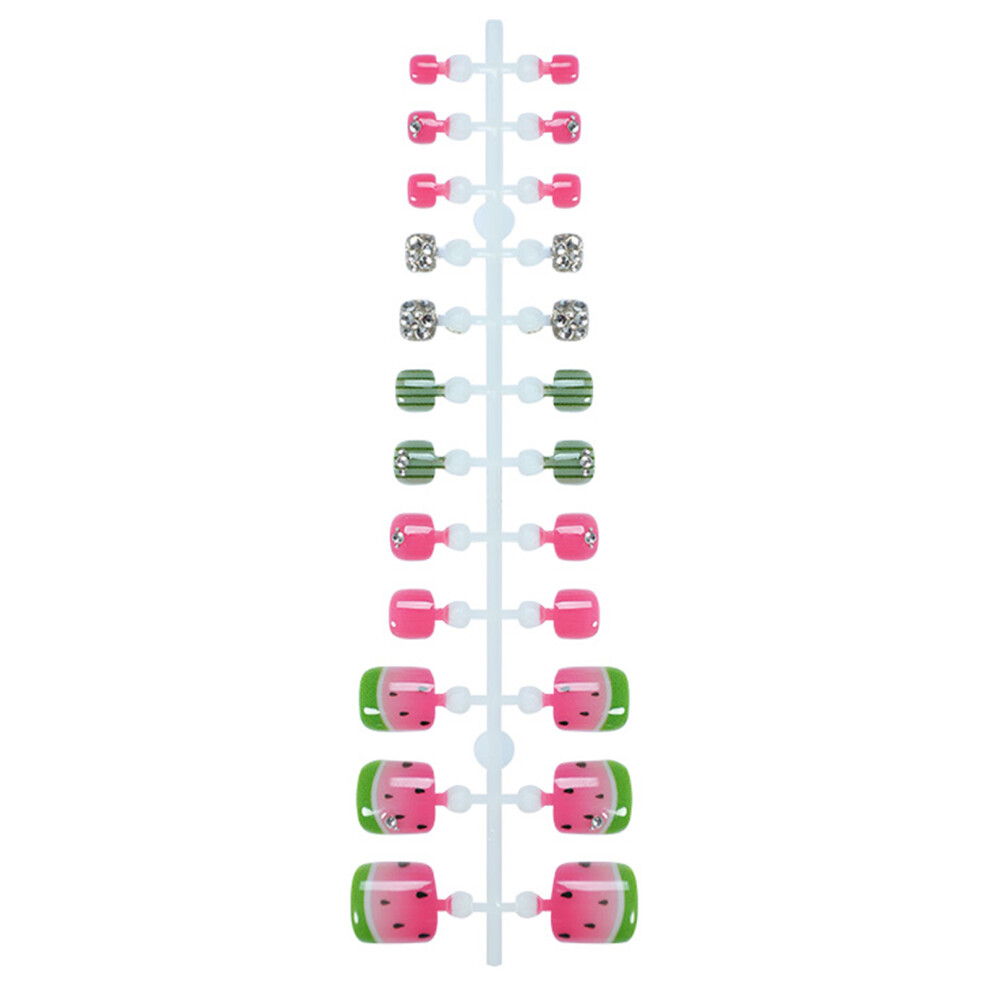Reach-Tools Watermelon Summer Fake Nails - Durable & Stylish