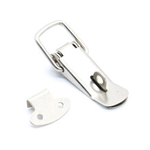 J106 Spring Loaded Toggle Latch Lock for Cabinet Door Box, Durable Iron Hasp with Chrome Finish, 1Pc