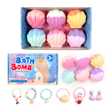 Ensemble de boules de bain en coquille 110 g*6 pièces, 7,5  7,2  6 cm, Shell