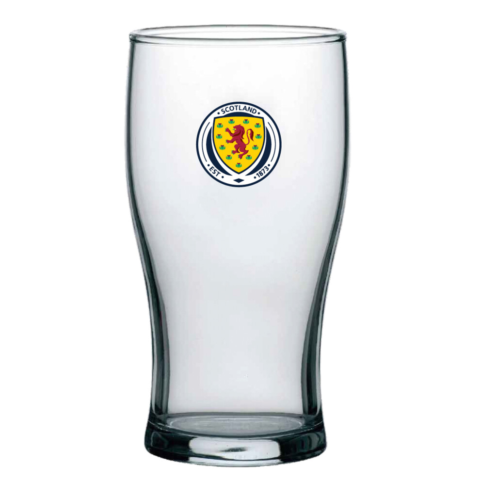 Scottish Fa Scotland Tulip Pint Glass Etched Crest Official Sfa Football Gift
