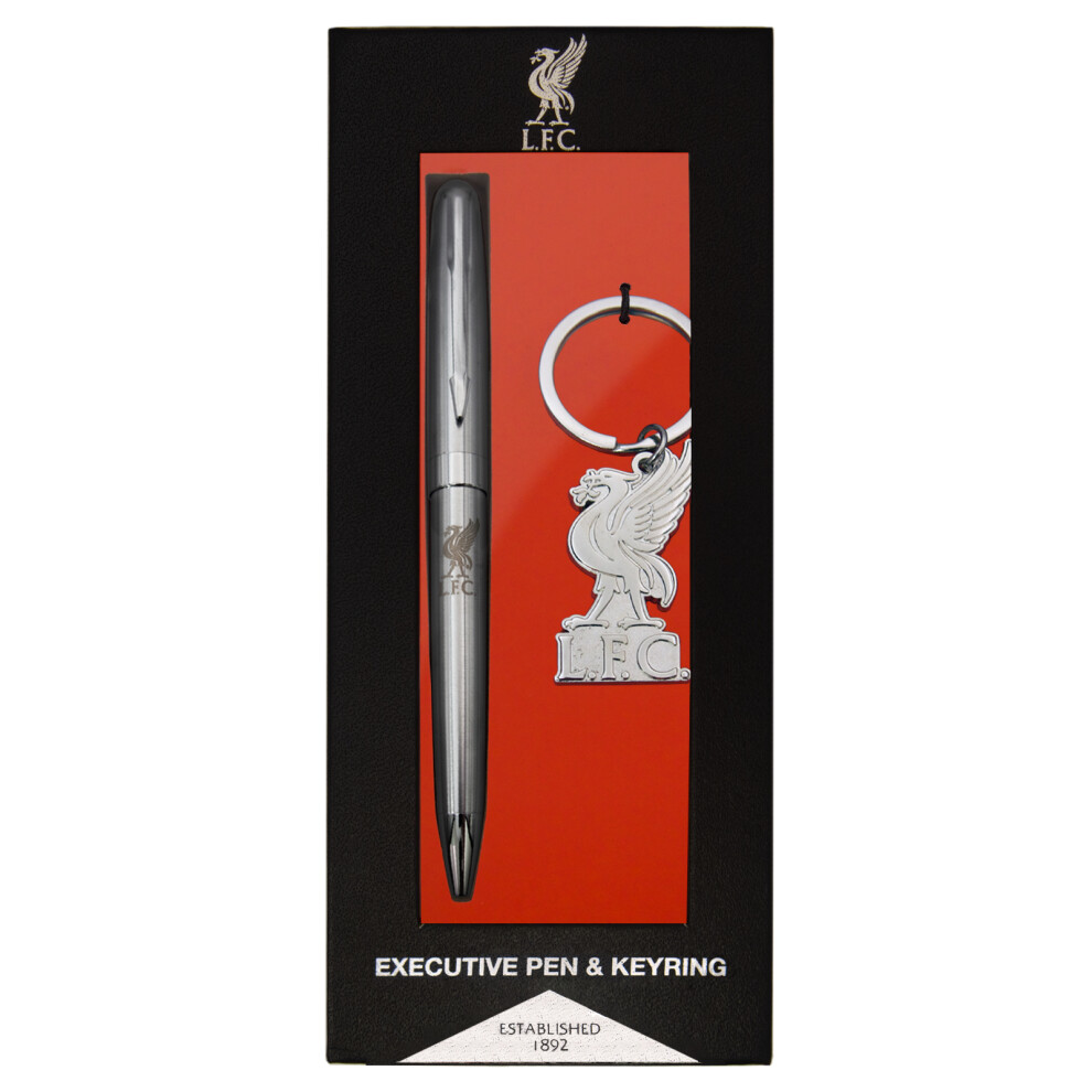 Liverpool Fc Pen & Keyring Official Football Executive Gift Boxed Black