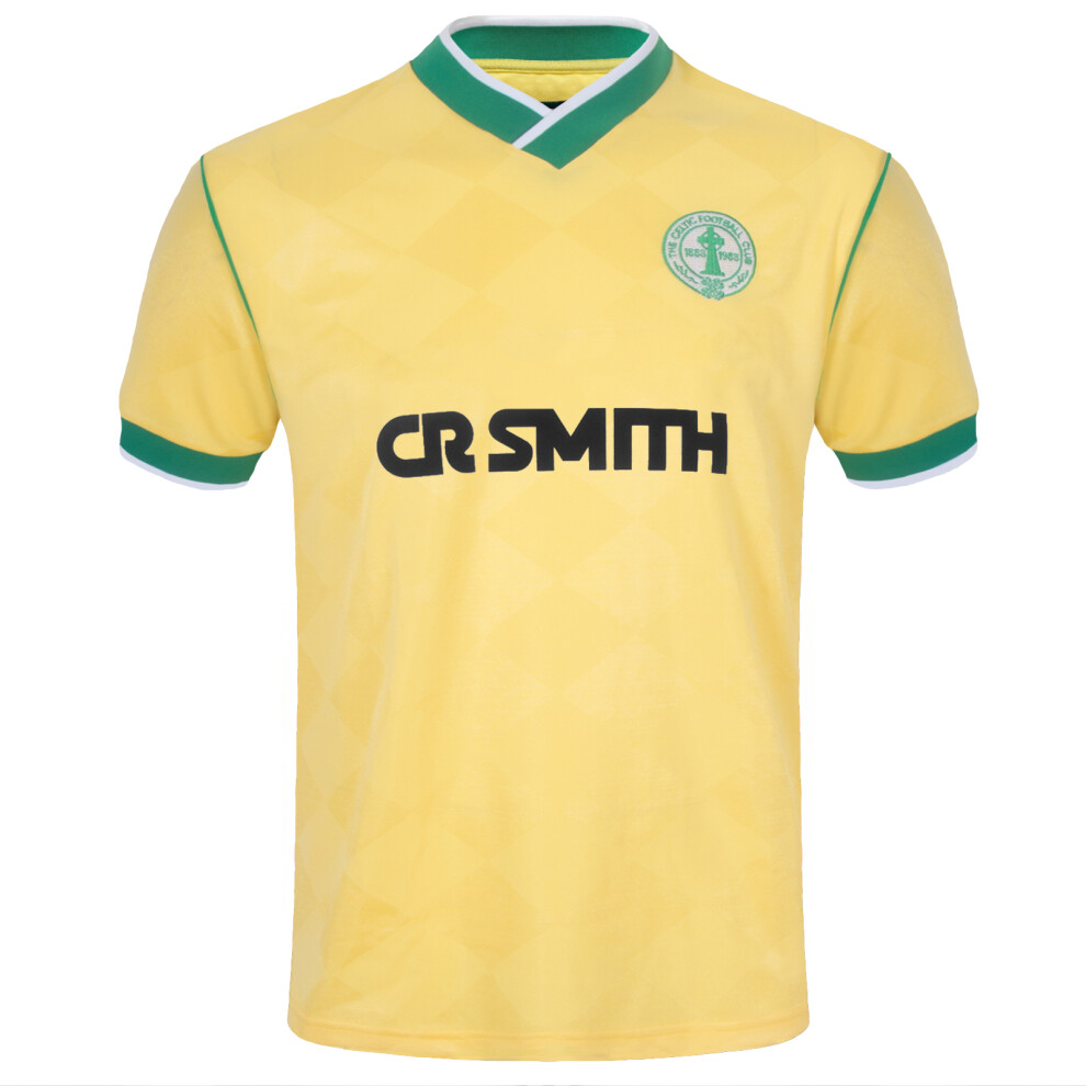 Celtic Fc Official Gift Mens 1988 Centenary Away Retro Shirt Yellow Large