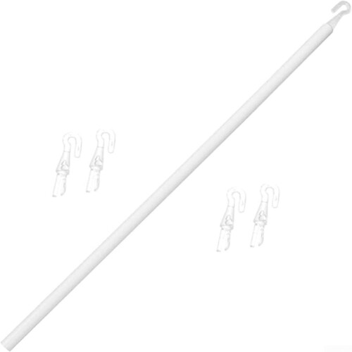 Window Blind Pull Rod 35 Inch Adjustable Plastic Pole with Hook for Awning and Blind Adjustment