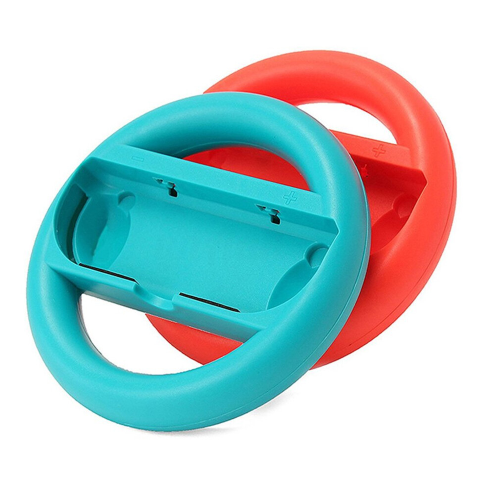 And 2 Pack Joycon Steering Wheel Grip For Nintendo Switch Racing Games Red/Blue 9771547236054