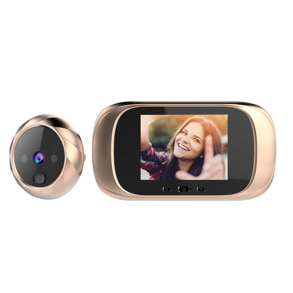 2.8 Inch Lcd Video Doorbell Digital Door Viewer With Night Vision, Photo Capture And Memory Storage Gold 9771547236108