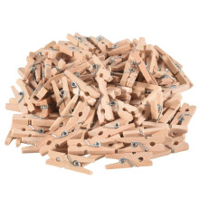 100 pcs/set 25mm Wooden clip natural pin photo baby