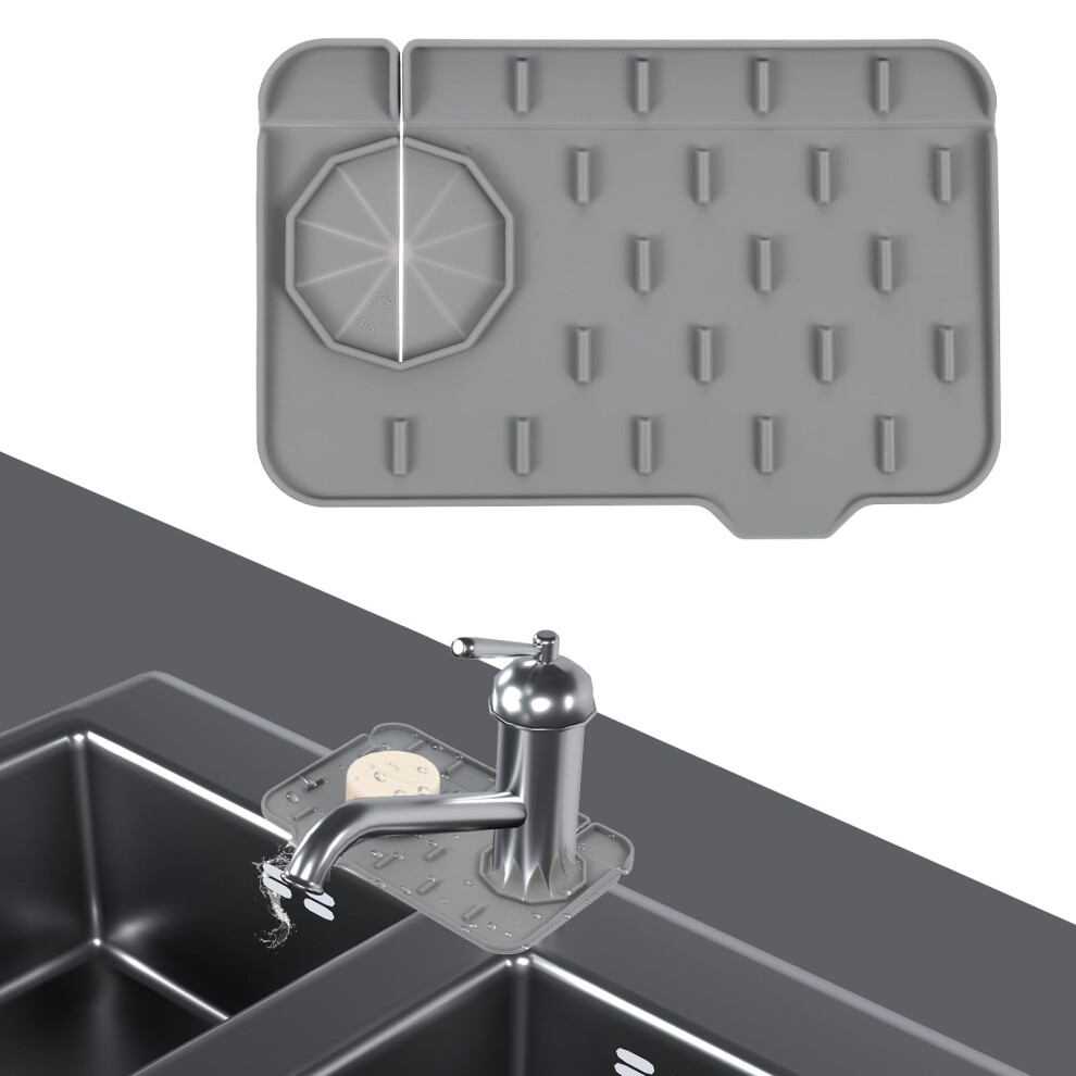 Faucet Splash Guard Silicone Sink Mat With Fast Draining Design For Kitchen And Bathroom 9771547236214