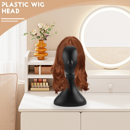 Lady high plastic  wig  female model  Black 1