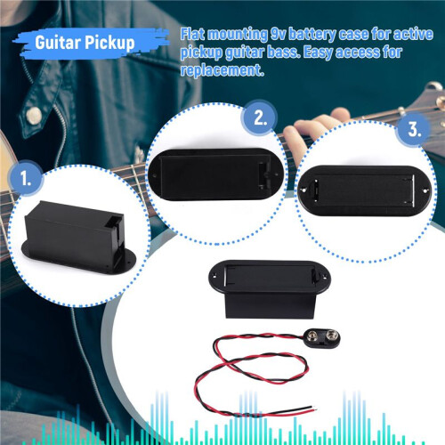 9V Battery Holder Case for Active Guitar Bass Pickup 2