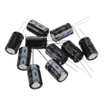 10 St Svarta 2200UF 25V Radiella Aluminiumelektrolytiska Kondensatorer 1,3 X 1,3 X 2,1 Cm